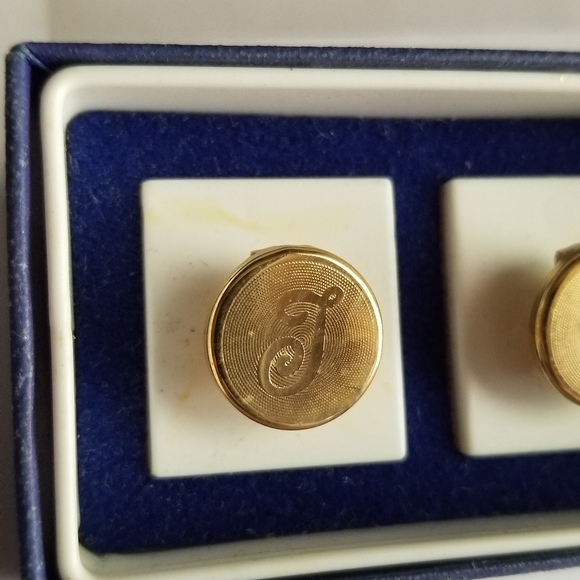 Vintage button mates by Dante button covers initial monogram gold tone J - Picture 6 of 10